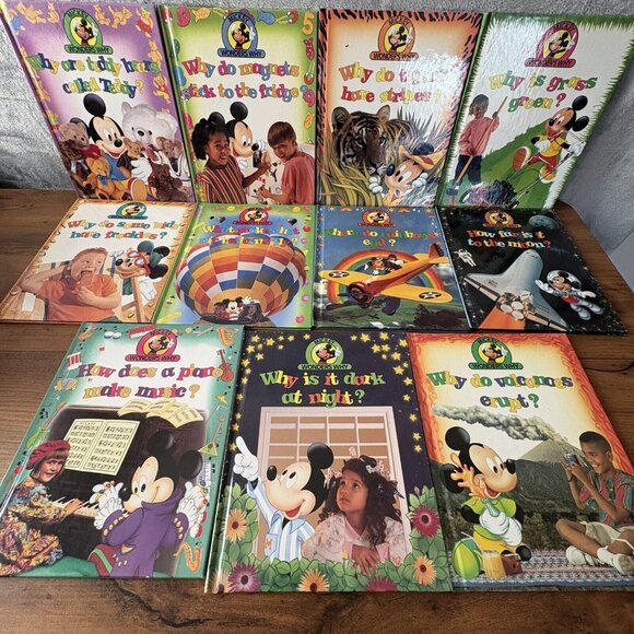 Disney Mickey Wonders Why Hardbacks 11 Books Vintage 1992 USA HomeSchool Mouse - Picture 1 of 15